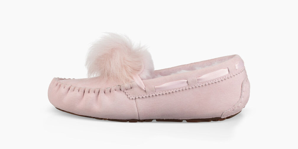 Ugg pink online pom pom slippers